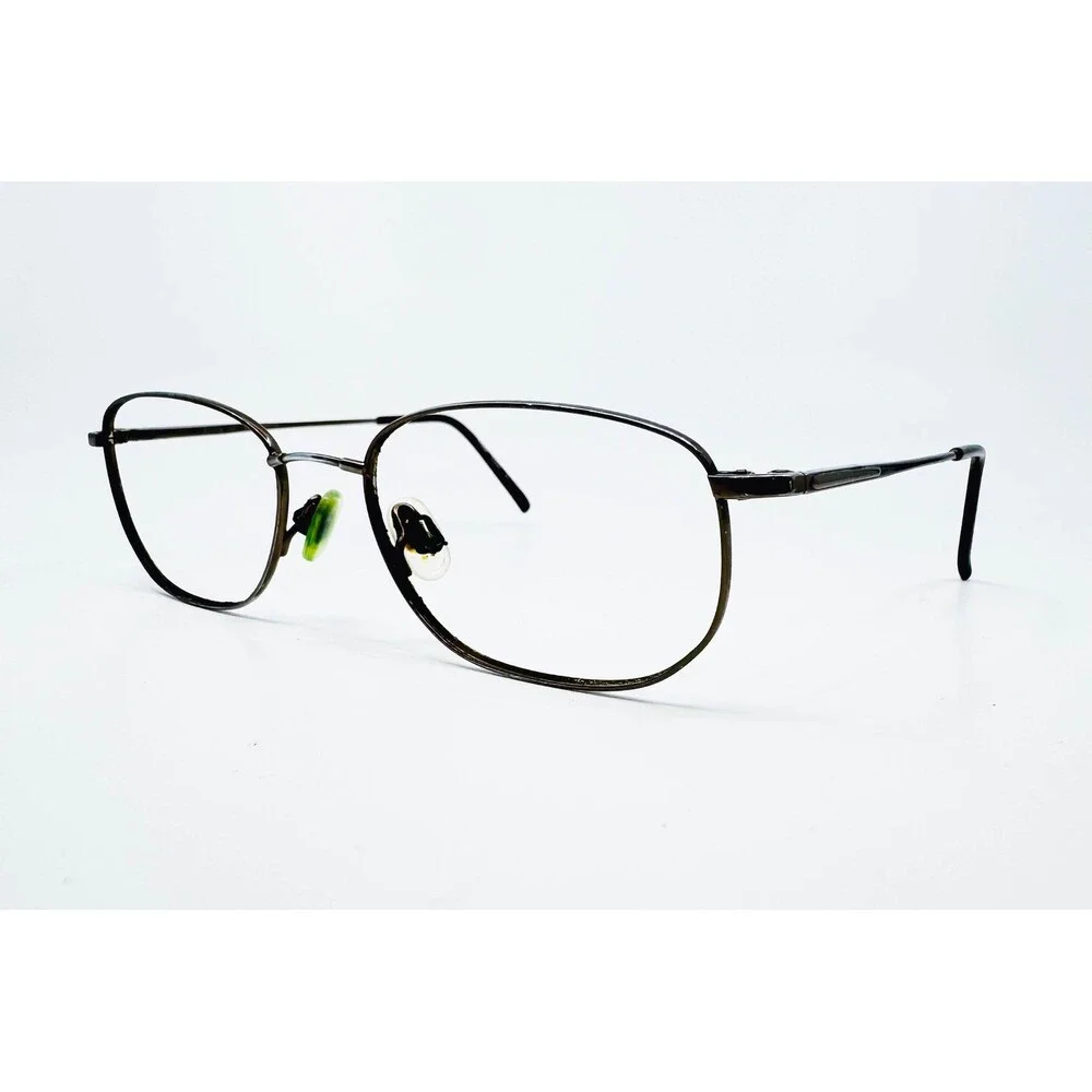 Flexon 600 Eyeglasses Unisex Brown Shiny Metal Oval Frame 52-18-140